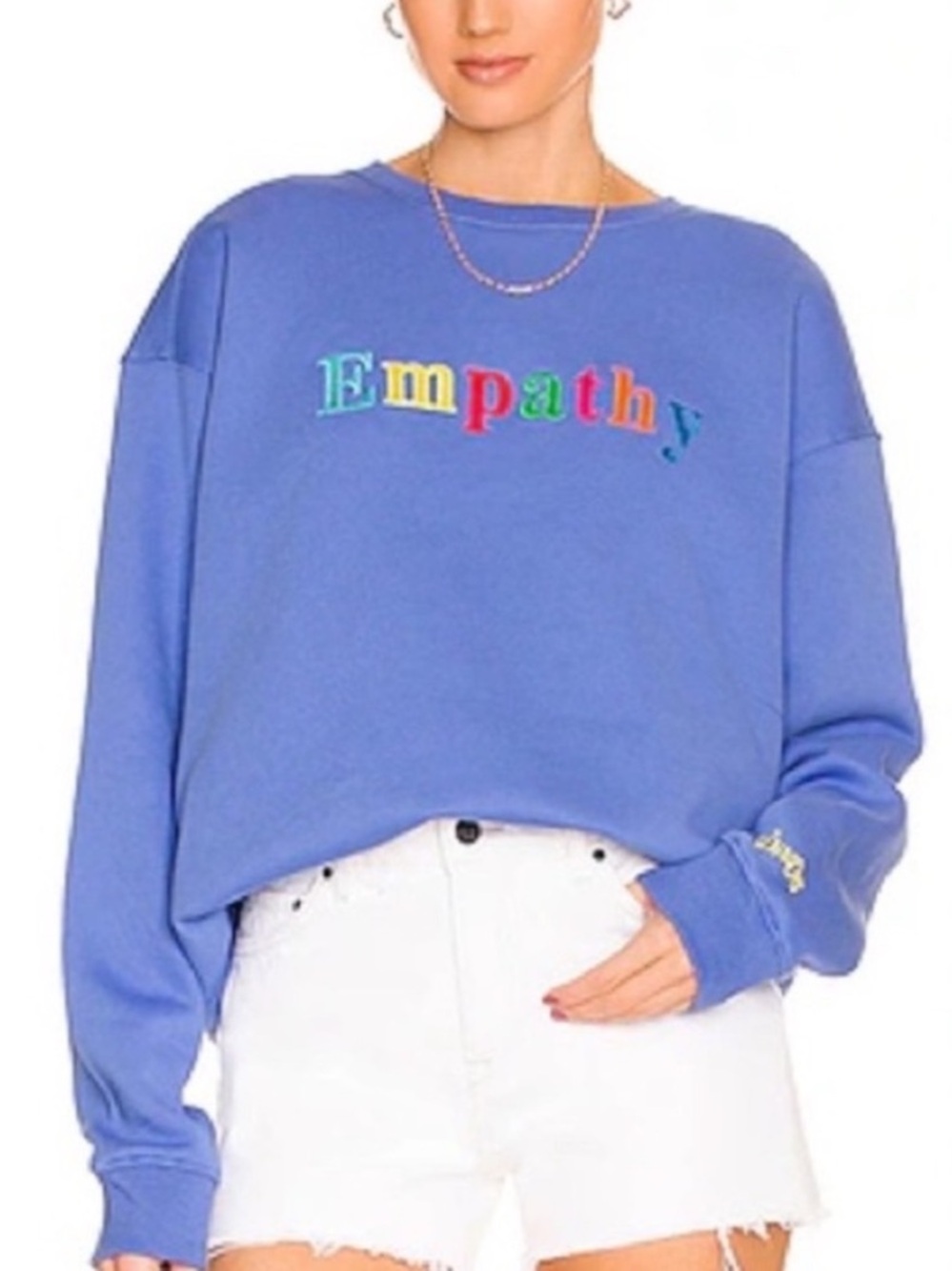 The Mayfair Group Blue “Empathy Always” Crewneck Pullover Sweatshirt ONE-SIZE